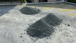 駐車場への砕石補充・整地作業　浜松市中区